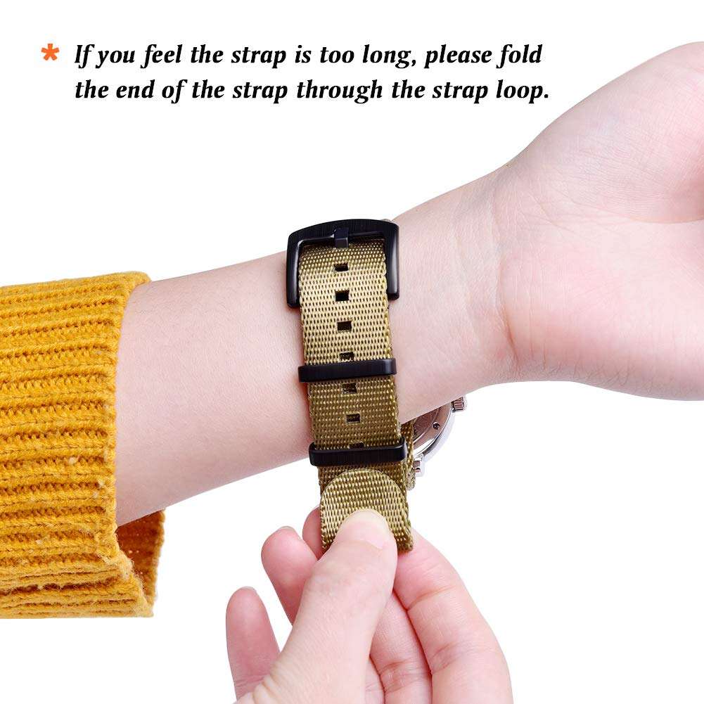 Ritche NATO Watch Strap with Heavy Buckle 18mm 20mm 22mm Seat Belt Nylon Watch Bands for Men Women 3