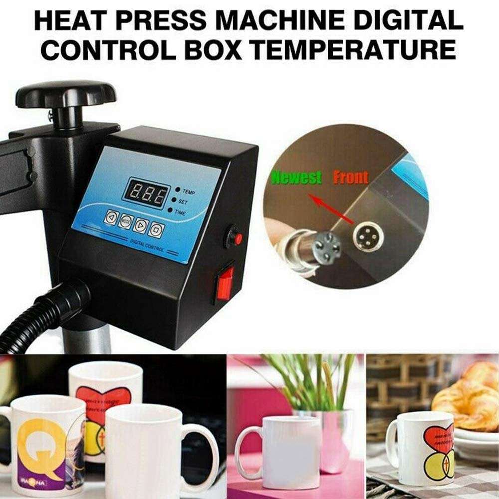 Cobeky Digital Control Box Heat Press Digital Temperature Controller for Mug/Plate/Stone Photo/T-Shirt Black 6