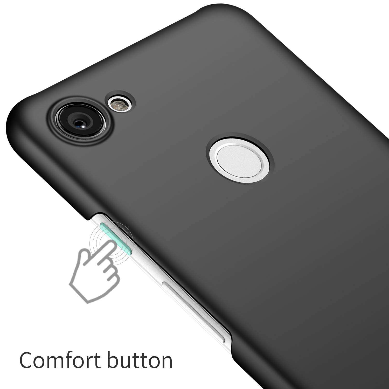 Google Pixel 3a Mobile Phone case, Tianyd [Color Series] [Ultra-Thin] [Anti-Drop] Minimalist Material Ultra-Thin Protective Cover for Google Pixel 3a (Smooth Black) 2