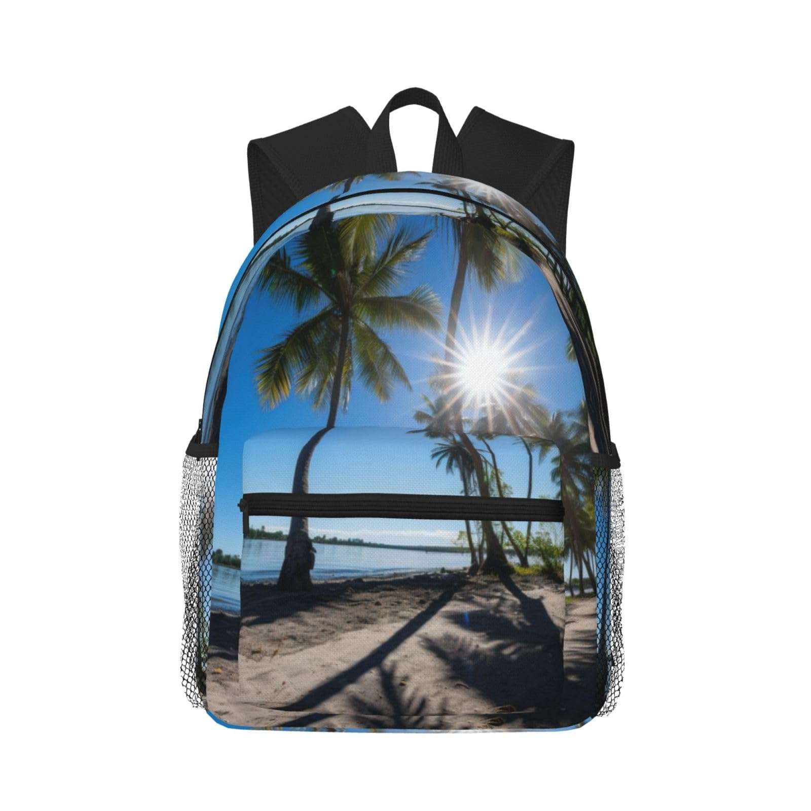 ASSORT Beach Palm Tree Print Laptop Backpack Anti Water Bag For Men Women, Travel, College, Work, And Business 1