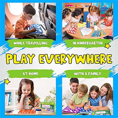 Happy Dueks Stencils for Kids 50 - Piece Set - Kids' Drawing Stencils Craft Kit - A Fun & Educational Toy for Children Ages 3 and Up, Art Kits for Kids - Ideal Birthday Creative Gifts for Boys & Girls 6