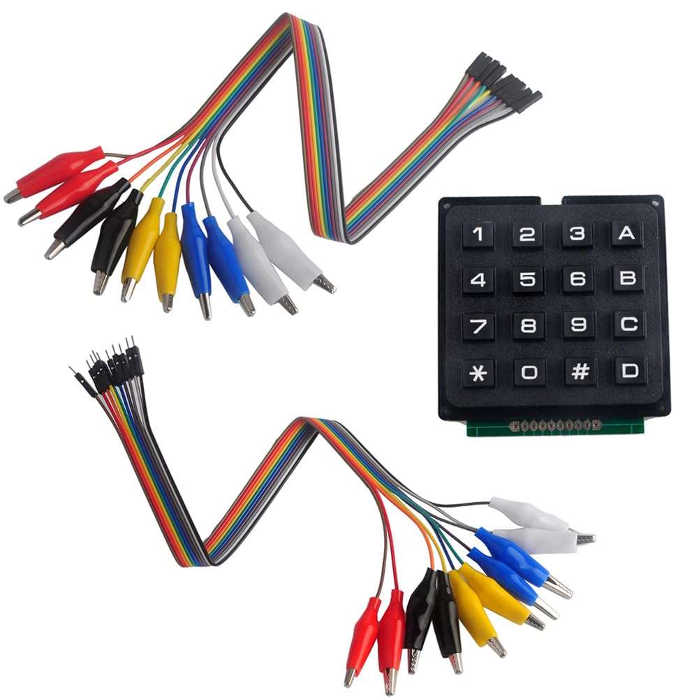 NEXTION DIYmalls 4x4 Keypad Board + 1 Set Alligator Clip Wire 1