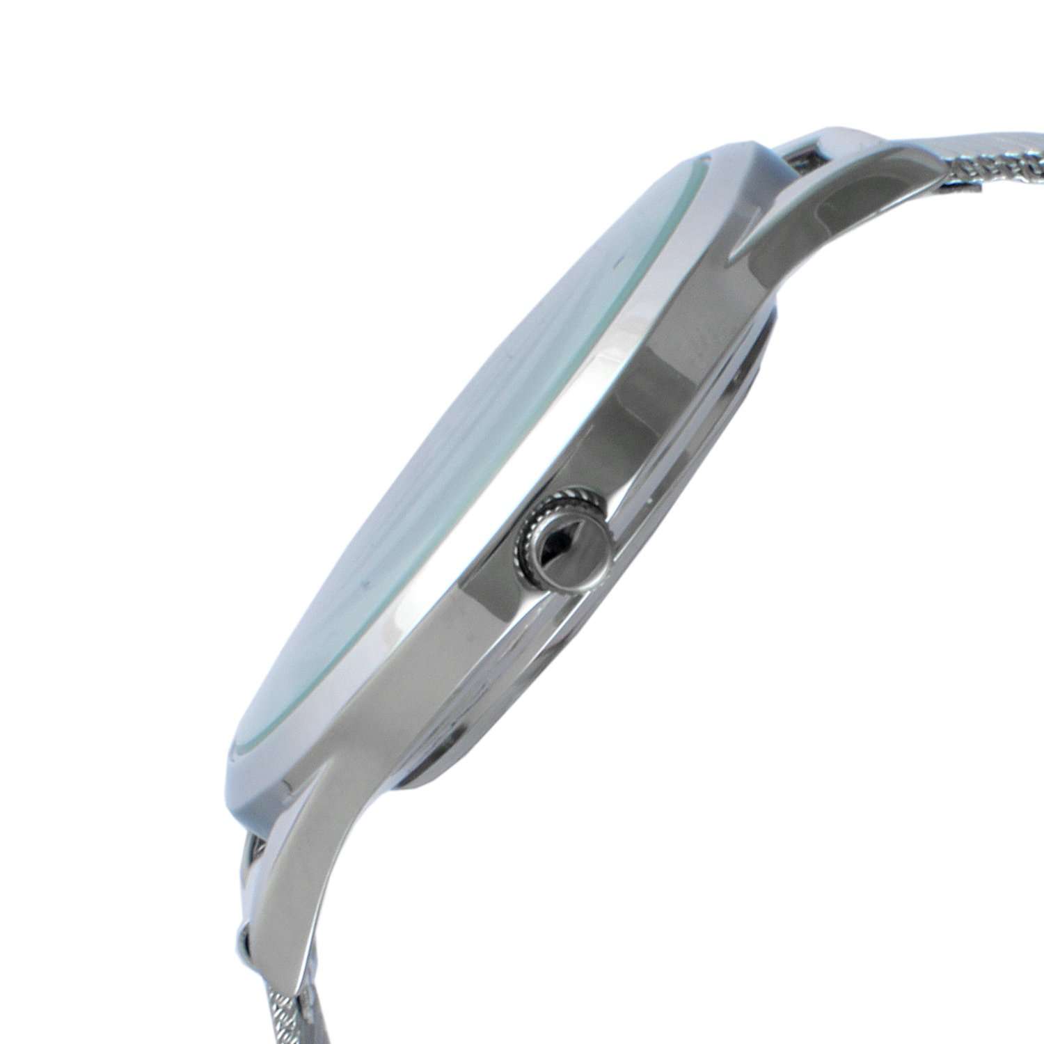 Peugeot Men's Stainless Steel Slim Case Watch with Mesh Band - Blue Dial 5