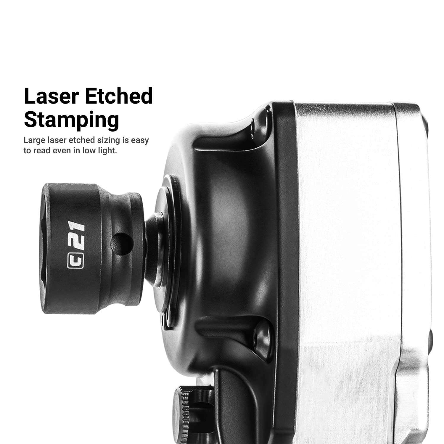 Capri Tools 13 mm Stubby Impact Socket, 3/8 in. Drive, 6 Point, Metric 6