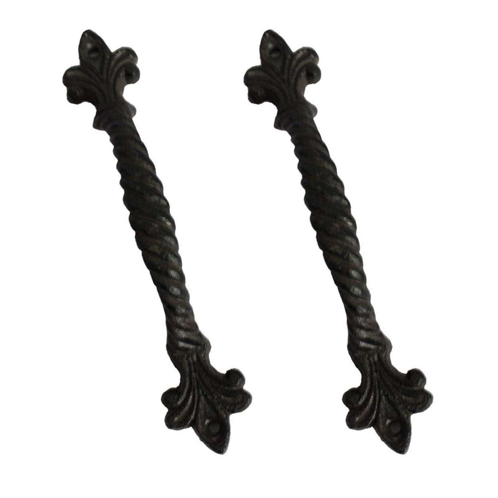 YI-LIGHT Door Handle, 2pcs Home Decoration Heavy Cast Iron Door Latch Garden Wooden Shed Door Lever Door Lever Furniture Hardware 1