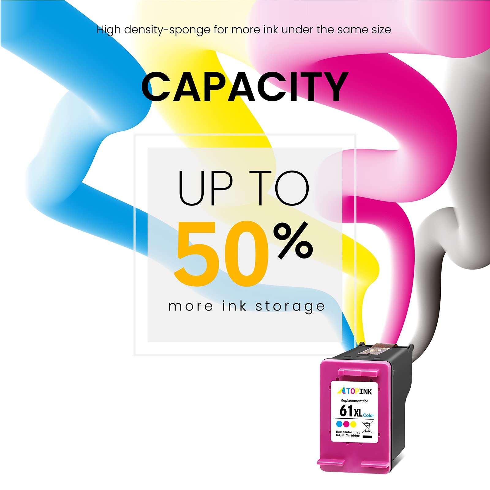 ATOPINK Remanufactured Ink Cartridge Replacement for HP 61 XL 61XL (1 Tri-Color) Work with DeskJet 2540 3050 2050 3510 3000 1000 1510 OfficeJet 4630 4635 2622 4632 Envy 4500 4502 5530 5534 Printer 4