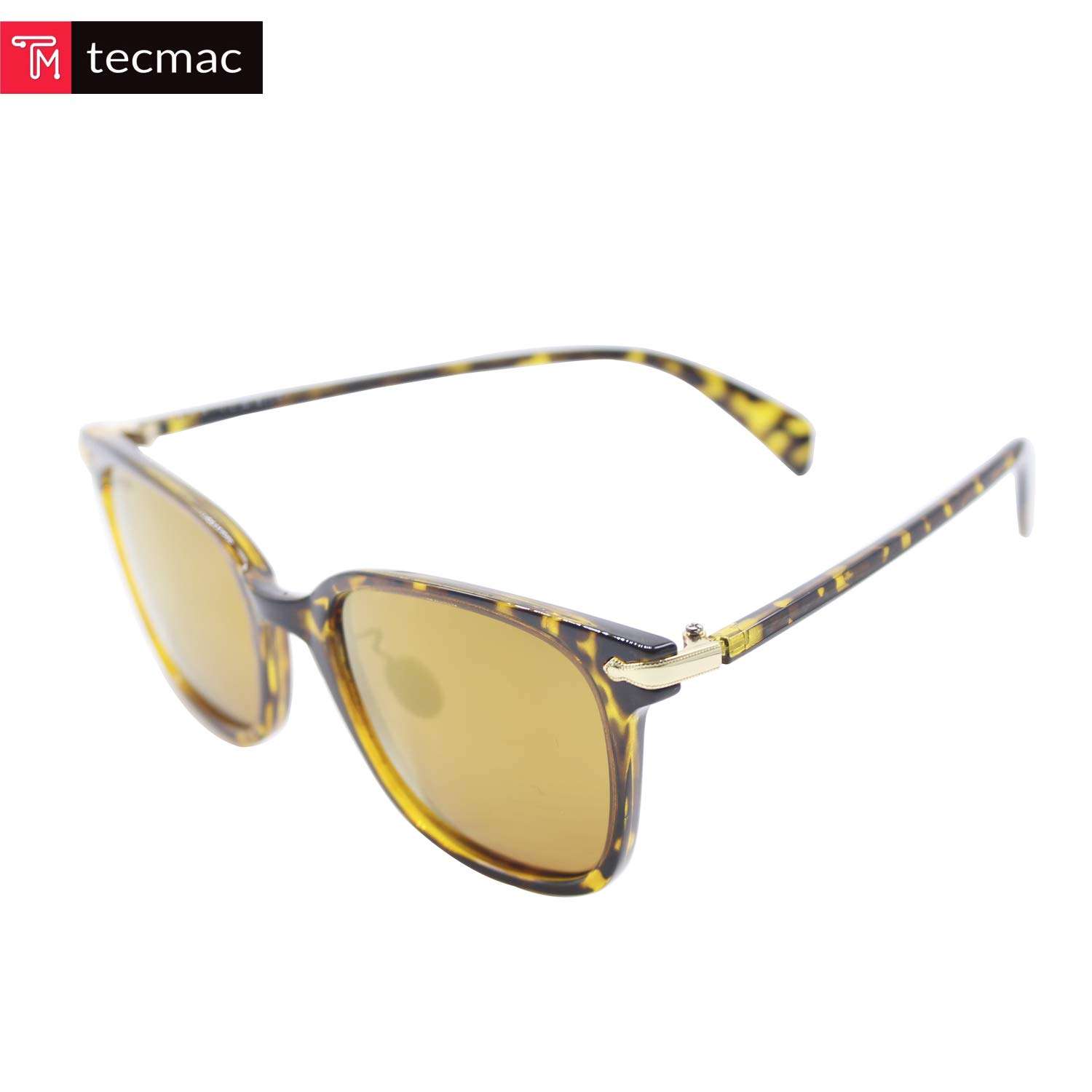 TecMac P0811 Wayfarer UV400 Polarized Mirror Lens Leopard Print Design Sunglasses for Unisex for Driving, Fishing, Outdoor Activities (Brown) 4