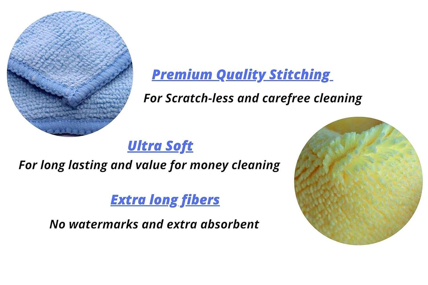 Kozdiko Car Microfiber Cleaning Cloths 40x40cms 300 GSM (Pack of 10) Multi-Colour Highly Absorbent Lint and Streak Free Wash Cloth Compatible with Ford Figo New (2015-Present) 5