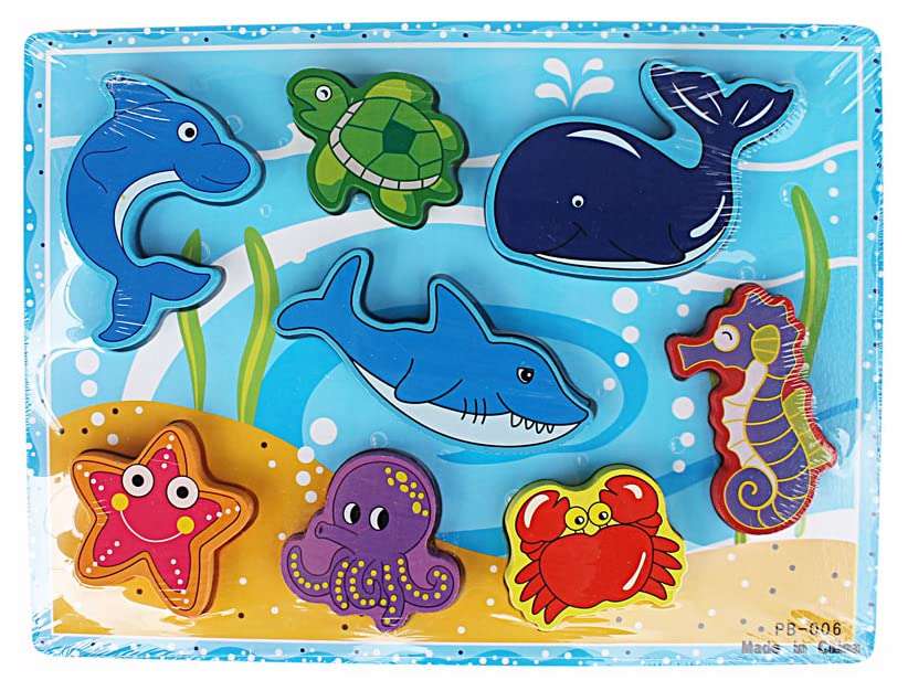Quasar Wooden Magnetic Fishing Sea Animals Cartoon Shape Game Educational Non Toxic Eco-Friendly Function Fish catching Game for Kids Best for Gift - Multicolor 3