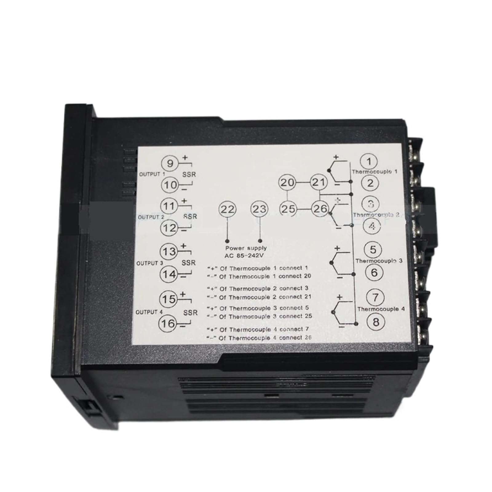 LVSEDTAL Multifuncion 4 Ways Temperature Controller Measure Multi Points 4 Channels Digital Thermostat can Connect with 4 sensors(Relay with 4 a) 4