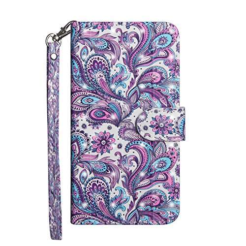 ISADENSER Phone Case for LG K30 2019 Case, LG Arena 2 Case, LG Escape Plus Case, LG Journey LTE Case, 3D PU Leather Flip Wallet Stand Cases as Women Girls for LG K30 2019 3D Purple Cactus YX 2