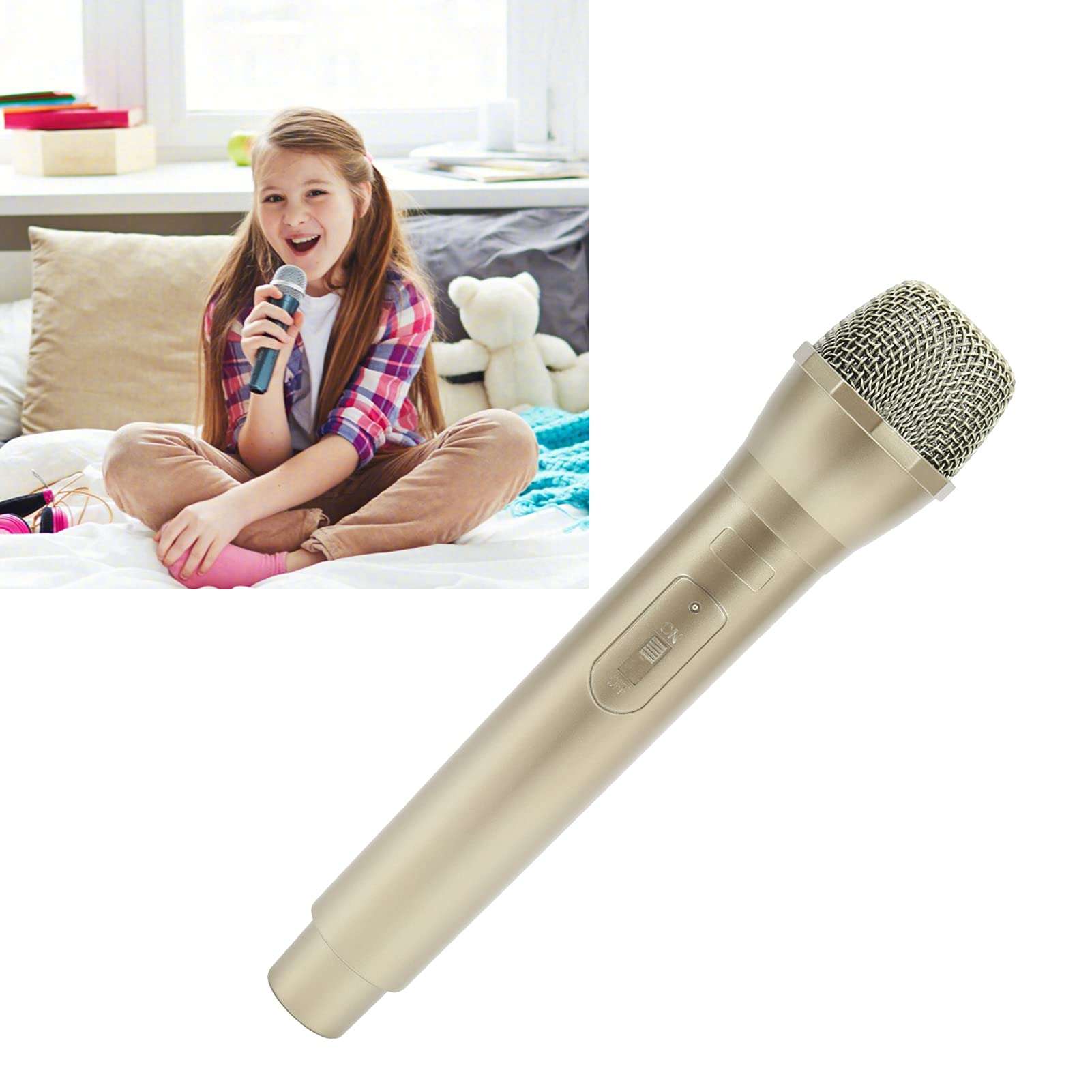 Dance Shows Practice Microphone Prop, Prop Microphone for Singing Prop Mic for Stage Performances Replacement for Prop Microphone (Gold) 3