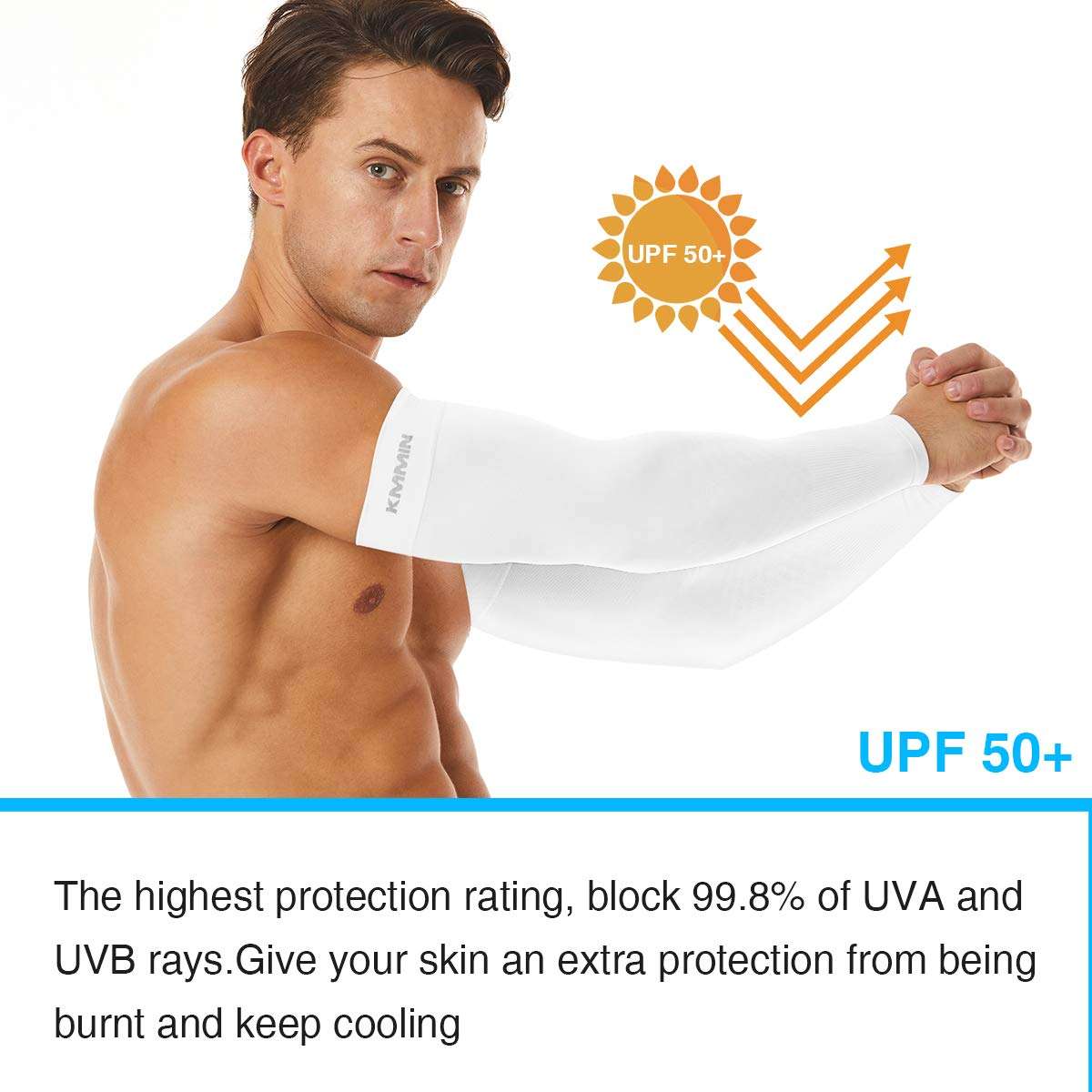 KMMIN Arm Sleeves, UV Protection Sleeves for Driving Cycling Golf Basketball Warmer Cooling Arm Sleeves UPF 50 Sunblock Protective Gloves for Men Women Adults Covering Tattoos, (White+Pink) 3