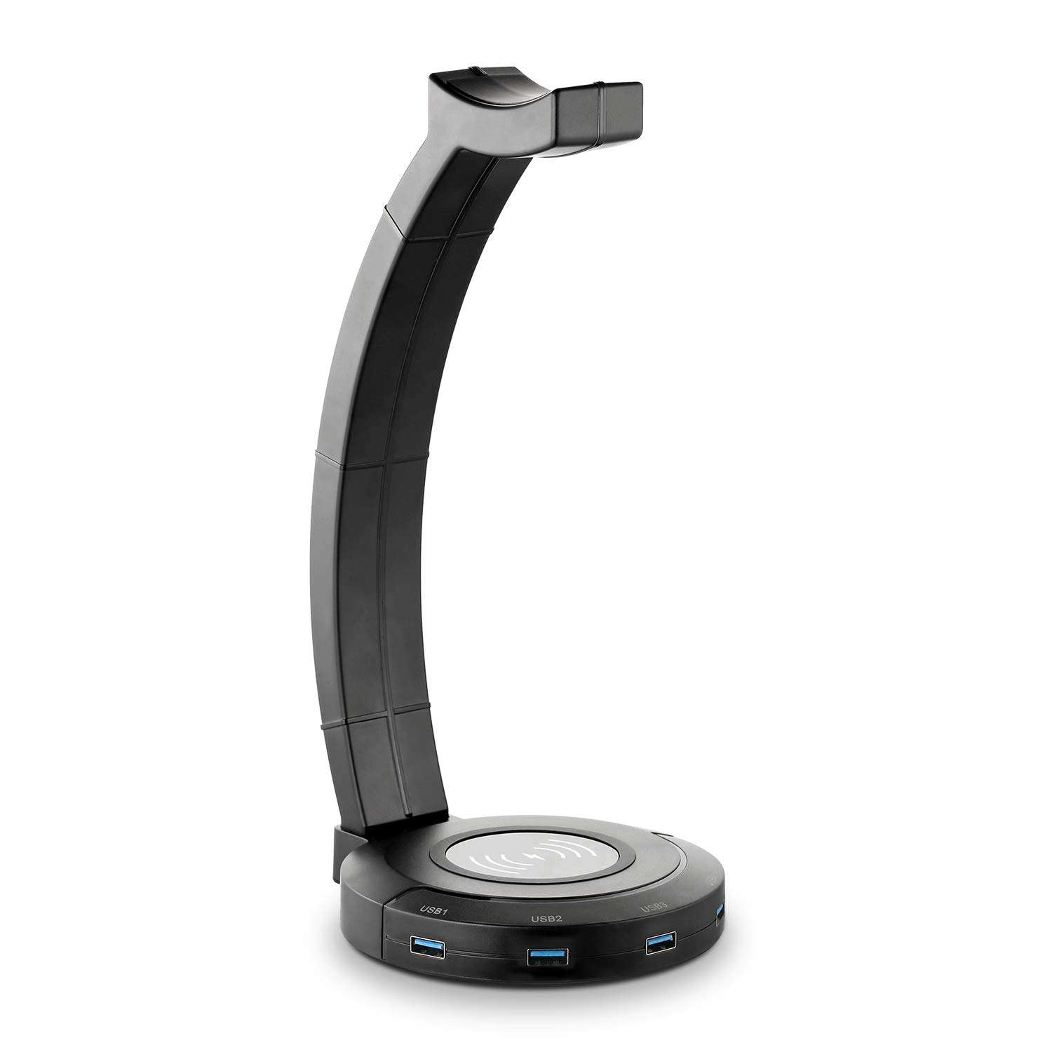 EasyAcc Wireless Charging with Headphone Stand with 18W Output USB 3.0 Charging Port 4 USB HUB Compatible with iPhone XR/Xs Max/XS/X/8/8 Plus, 10W Fast Charging Galaxy S10/S10 Plus/S10E/S9 and More 2