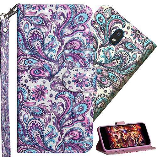 ISADENSER Phone Case for LG K30 2019 Case, LG Arena 2 Case, LG Escape Plus Case, LG Journey LTE Case, 3D PU Leather Flip Wallet Stand Cases as Women Girls for LG K30 2019 3D Purple Cactus YX 1