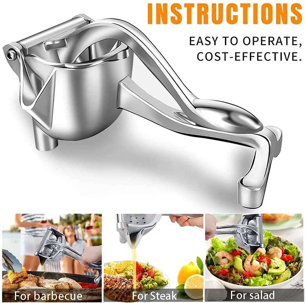 RABADIYA CREATION Aluminum Manual Fruit Juicer Orange Juicer Heavy Duty Hand Press Metal Lime Juicer Hand Juicer, juicer Instant, Orange Juicer, Aluminums Handle Juicer. 4