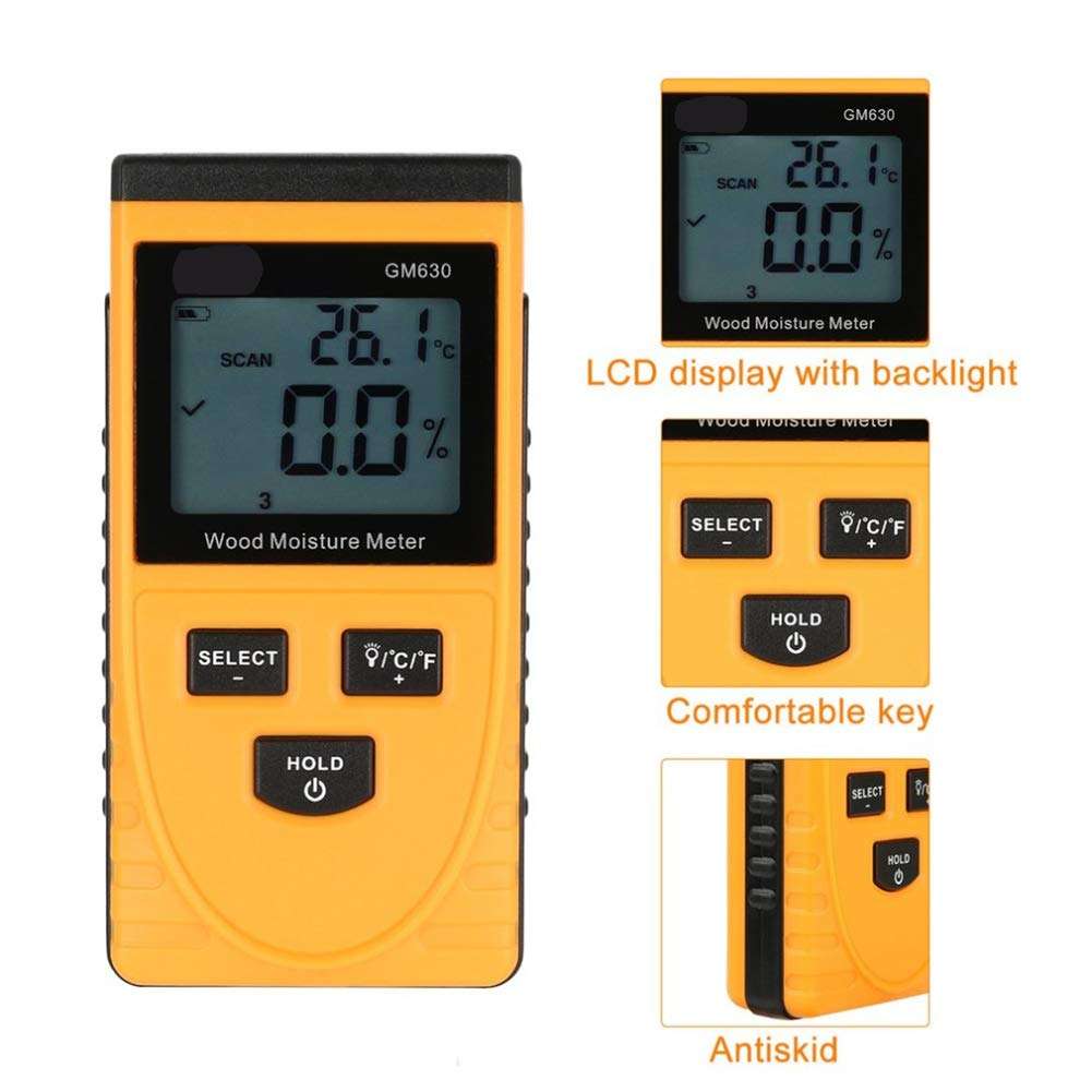 CICIN Wood Moisture Meter Digital, Display Humidity Test Water Content Meter Detector Density Hygrometer 4