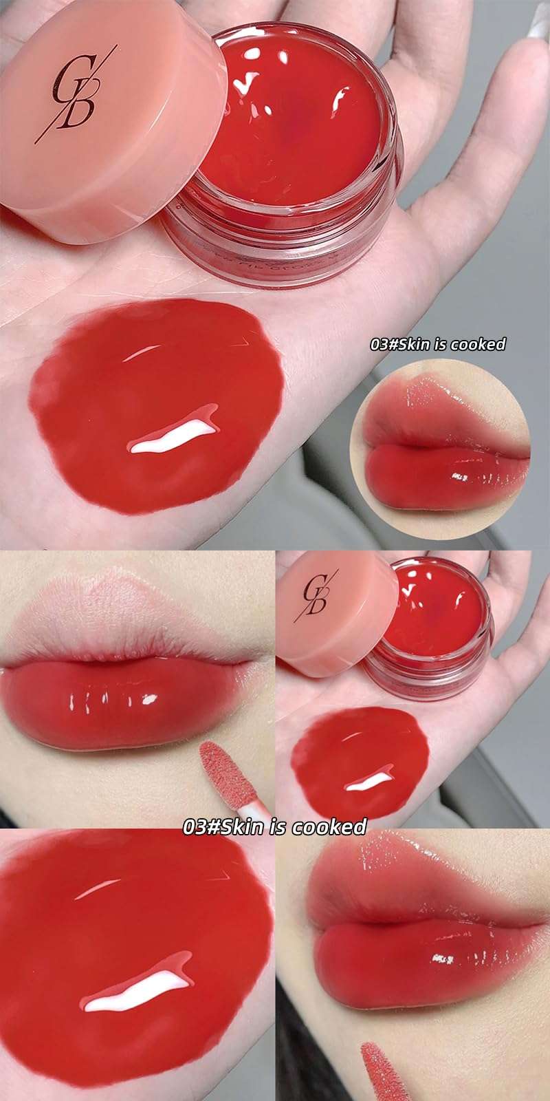 Gege Bear Canned Jam Lip Gloss: Richly Pigmented, High-Gloss Finish with Hydrating Fruit Extracts, Long-Lasting Pigments and Vibrant Shades (Shade 08, 5g) 5