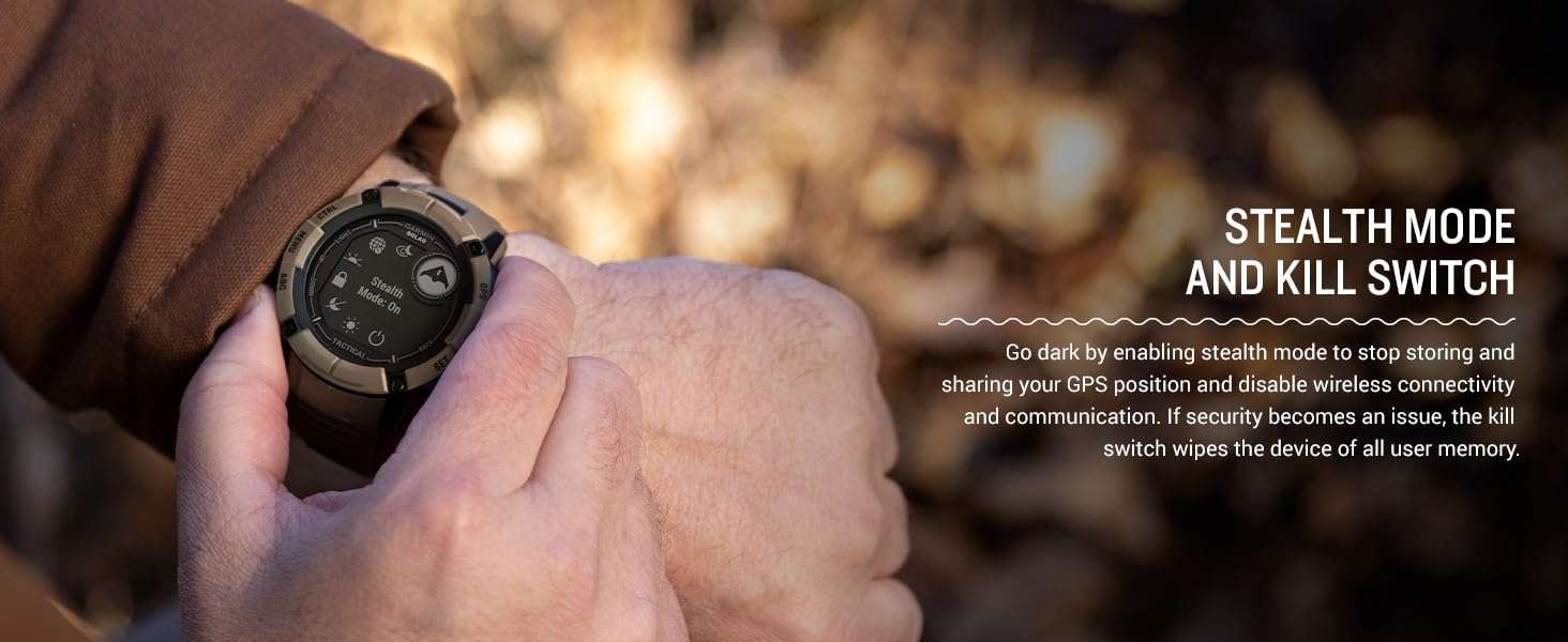 Garmin Instinct 2X Solar - Tactical Edition Coyote Tan, Rugged Outdoor GPS Smartwatch for Men, Ballistics Calculator, Solar Charging Capability Built-in Flashlight Smart Watch Bundle with Accessories 5