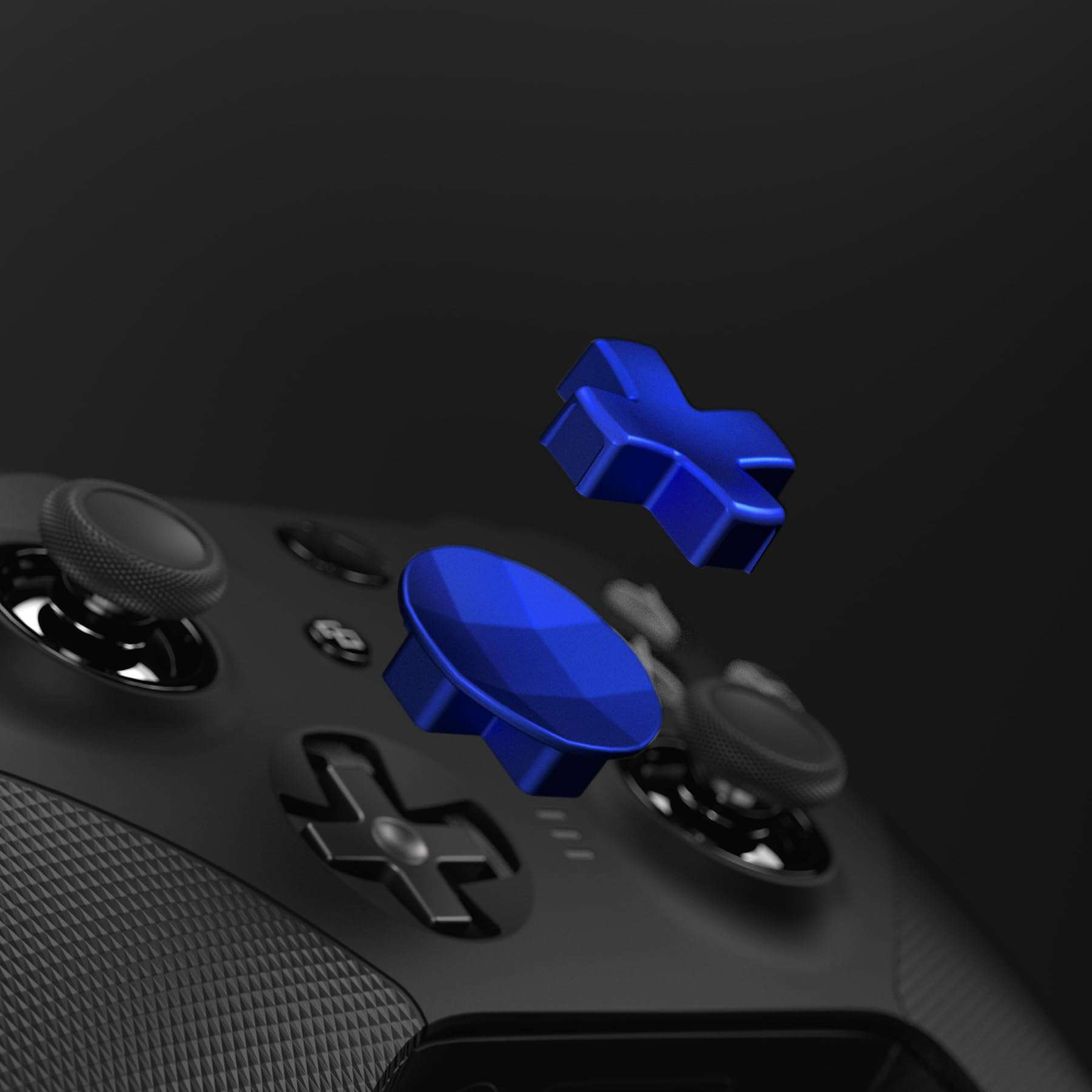 eXtremeRate 6 in 1 Metallic Blue Magnetic Stainless Steel D-pads Replacement Back Paddles for Xbox Elite V1/V2 Controller Direction Keys Back Buttons for Xbox Elite & Elite Series 2 Controller 4