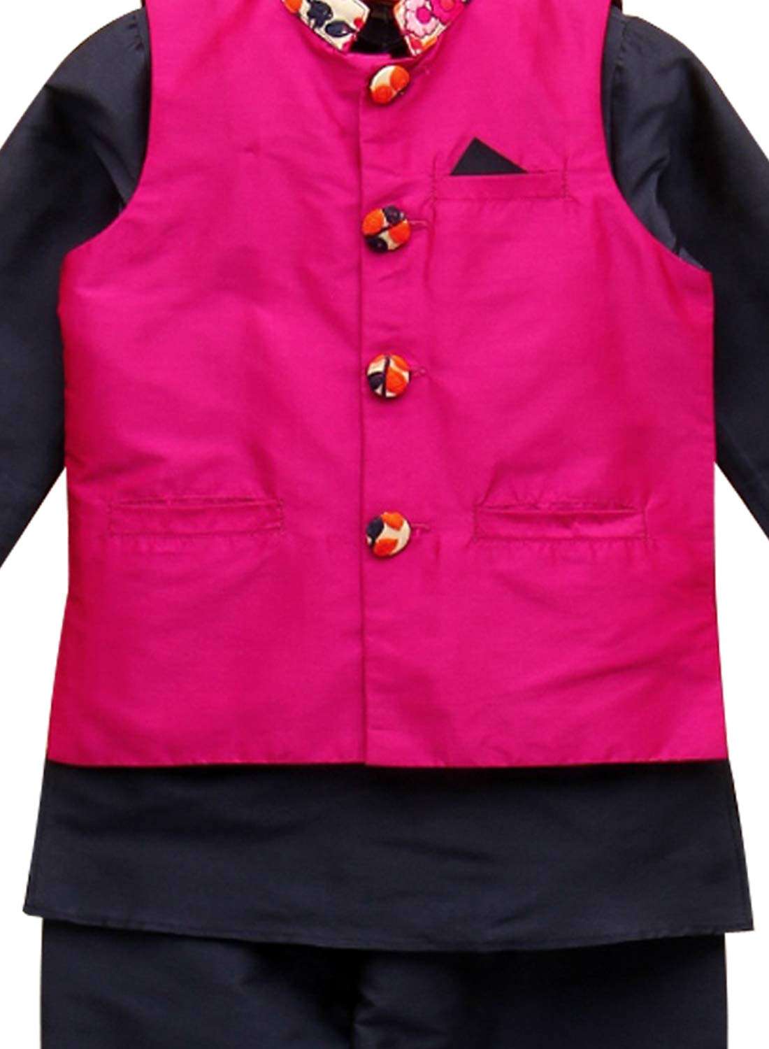 A.T.U.N. All Things Uber nice Boy's Solid Regular Pyjama Jacket Set (BJKP_Navy-Fuchsia-1 13-14 Years) 5