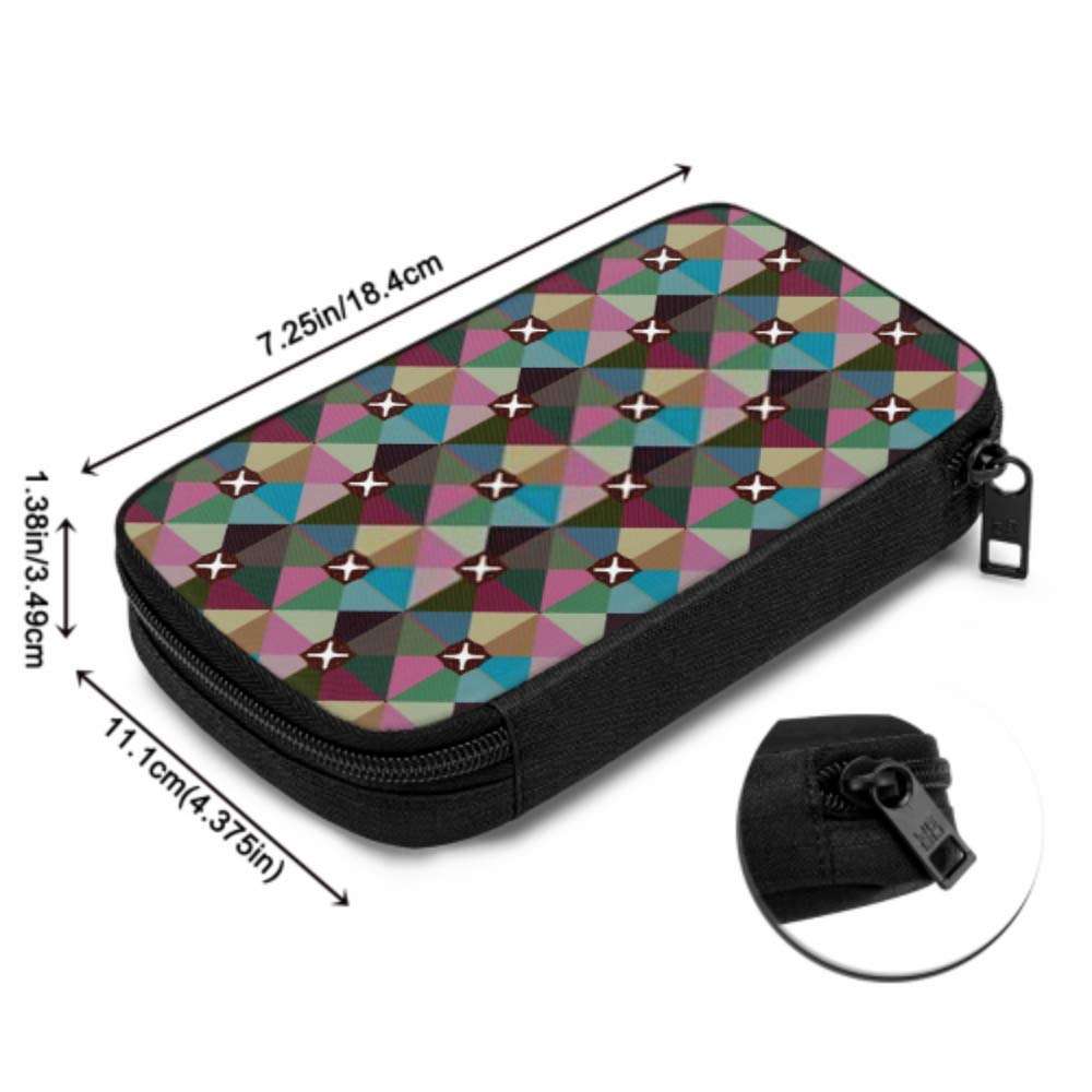Electronics Accessories Organizer Bag Geometric Ornamental Vector Pattern Seamless Design Electronics Organizer Electronic Cable Organizer Bag Storage Bag of Cases for Cable, Charger, Phone, USB, S 5