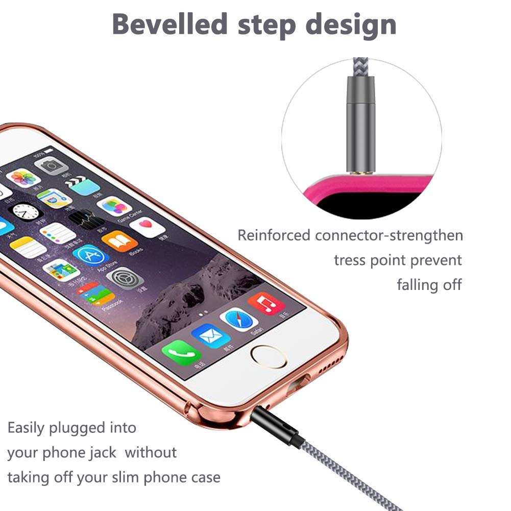 Audio Extension Cable,Aux Cable 3.5mm Male to Female HiFi Nylon Braided Stereo Auxiliary Audio Cord Compatiable with Car Stereos,Headphones,Android Smart Phone,Echo Dot, Speaker[1-Pack 10 FT] 5