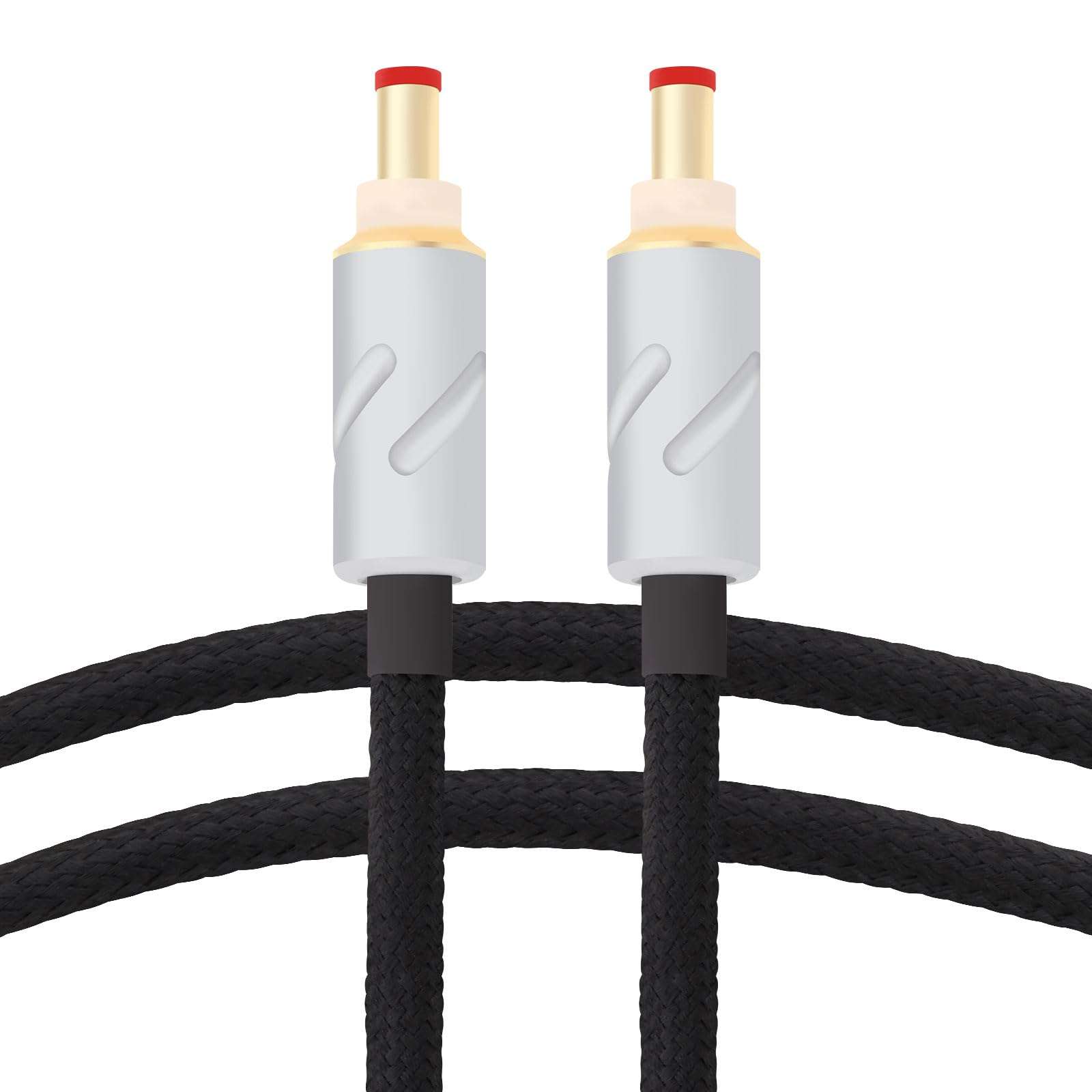 Monosaudio HiFi Audio DC Cable High Purity OFC 4N 99.998% Pure Silver DC Extension Cord 5.5mmx2.5mm 12V 0.5A Audiophile Power Cord for Audio,Speakers,S ubwoofers, Home Theater,Amp（1M/3.3Ft） 1