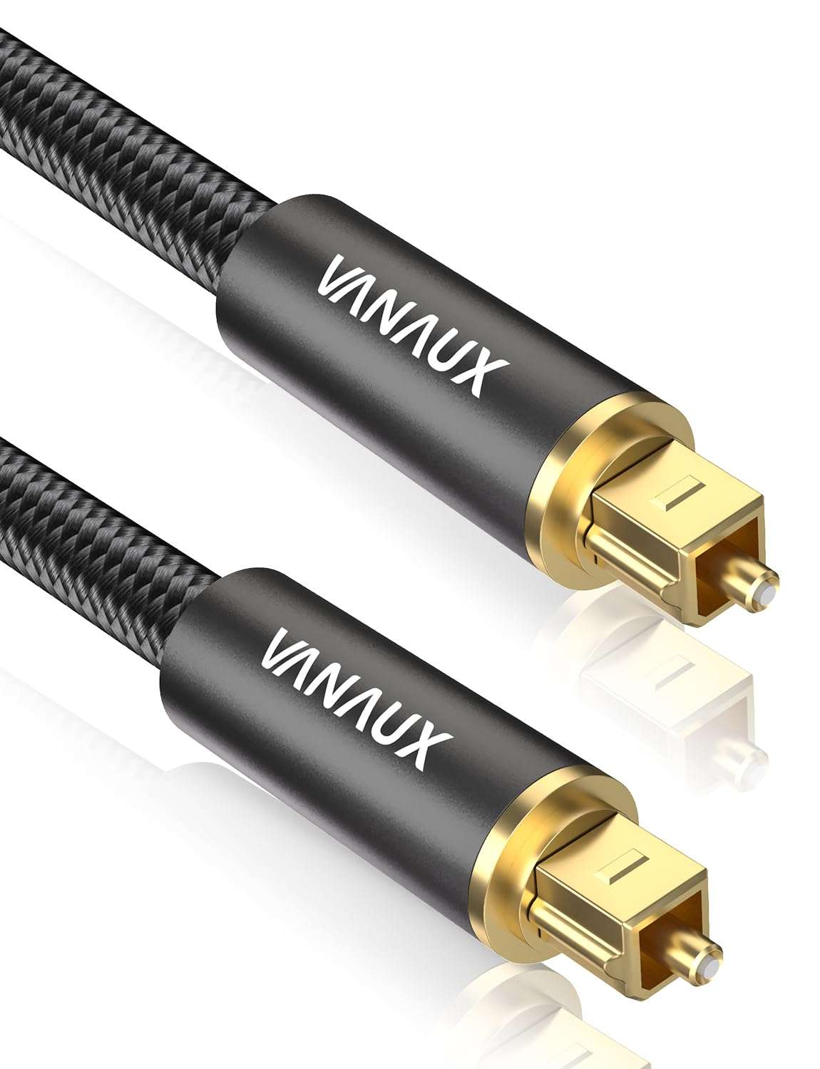 VANAUX Digital Optical Audio Cable 5ft, S/PDIF Toslink Cable 24K Gold-Plated Fiber Optic Cord Compatible with Sound Bar/Television/Blu-ray Players/Set top Box/Projector/Decoder/Home Theater & More 1