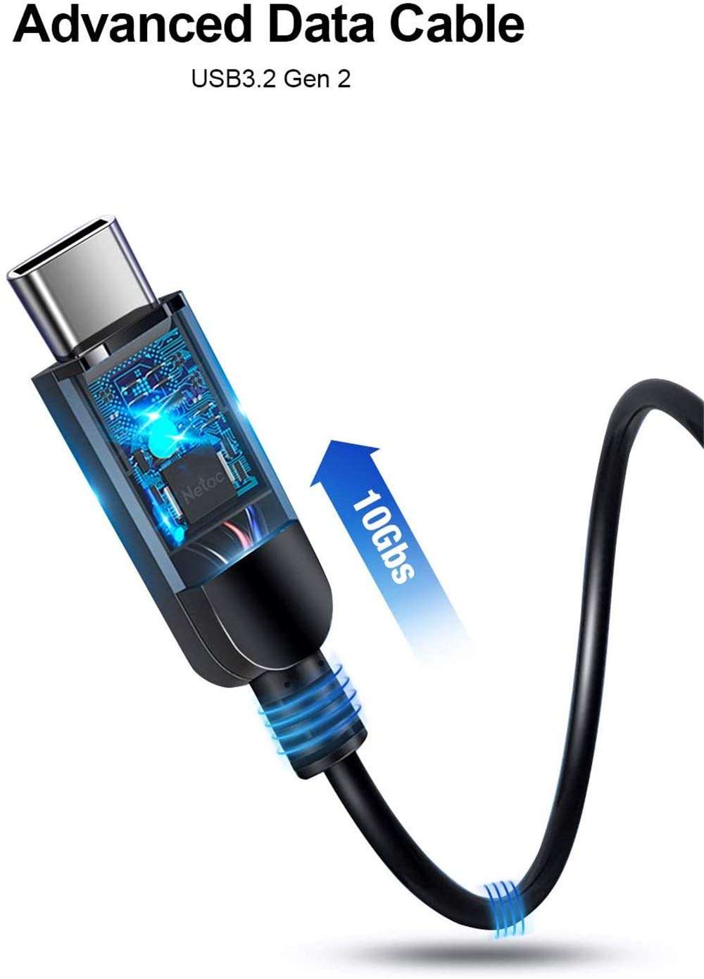 Netac SSD External Drive, Portable SSD 250GB for Type C, Up to 980MB/s, NVME SSD PCIE, USB 3.2 Gen2 10Gbps External Solid State Drive 6