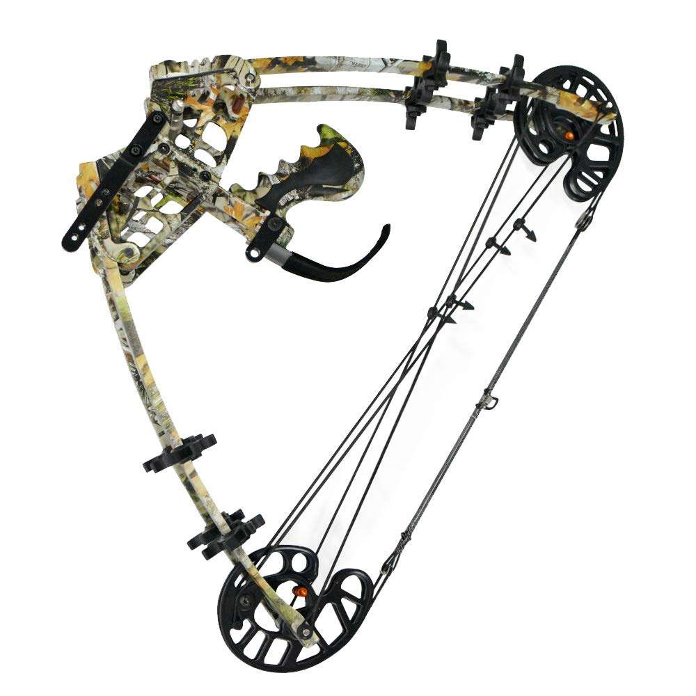AMEYXGS Archery Compound Bow Dual-Purpose Steel Ball Hunting Bow 45lbs Triangle Bow Catapult for Outdoor Hunting Fishing for LH and RH (camo) 1