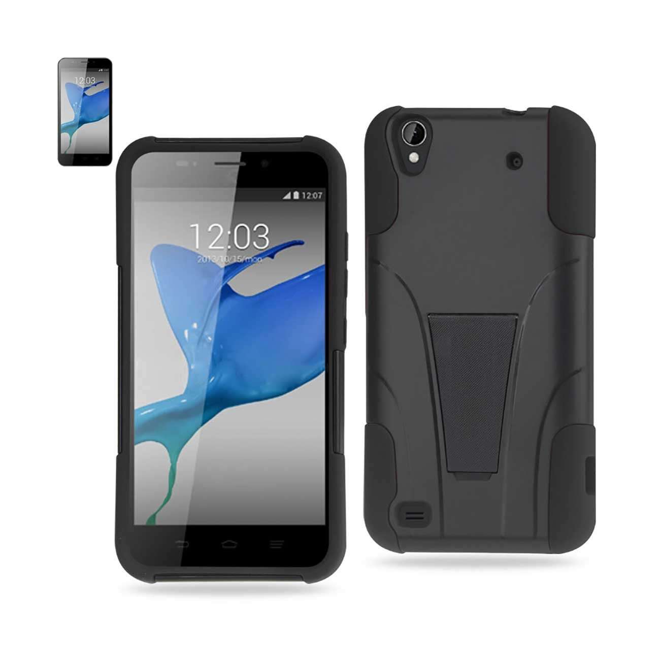Reiko Silicon Case Protector Cover for ZTE Quartz Z797C - Retail Packaging - Black 1