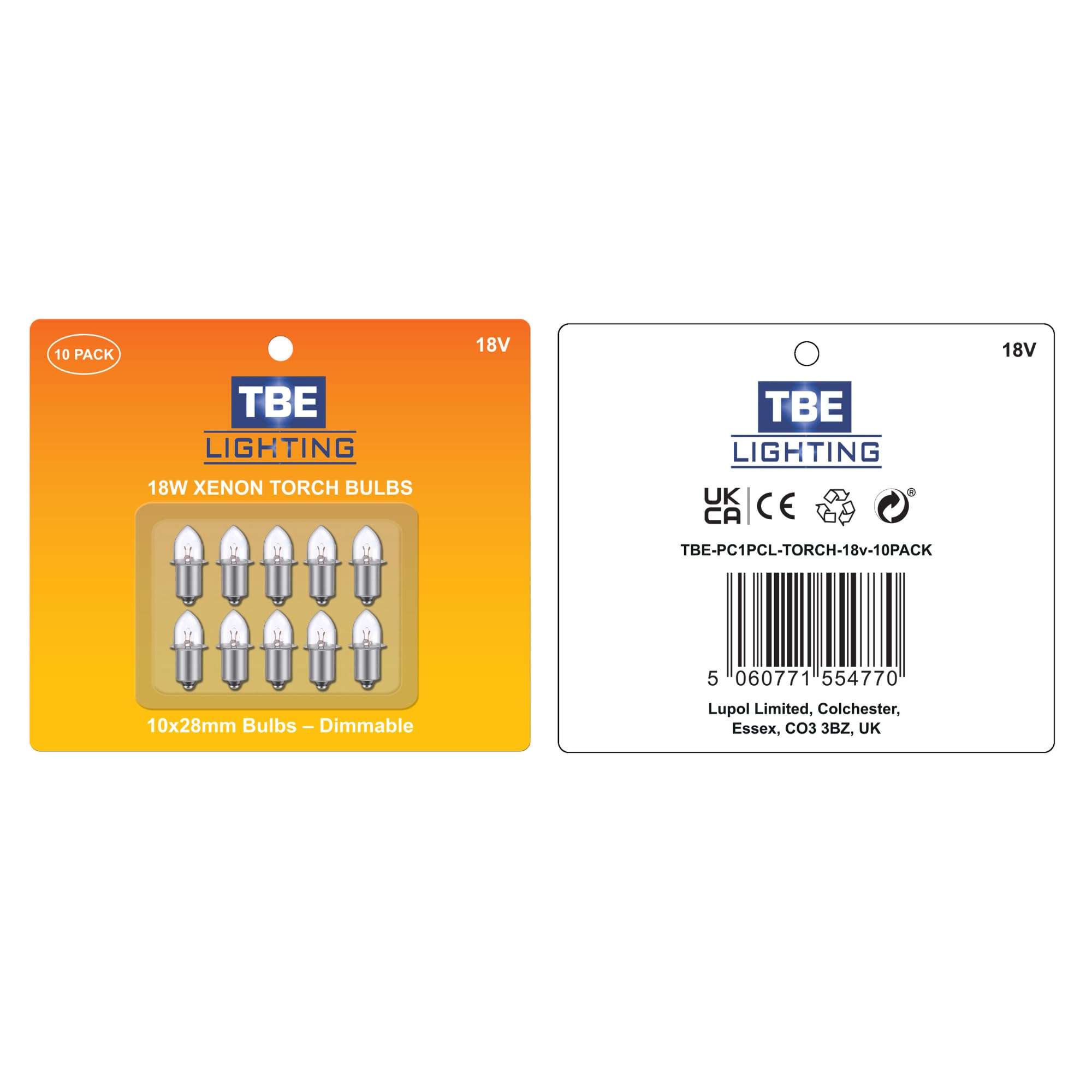 TBE LIGHTING Replacement 18V Xenon Flashlight Bulbs, Pack of 10 Energy Flashlight Bulbs Compatible with 18 Volt Cordless Work Lights and 18v Flashlights 6