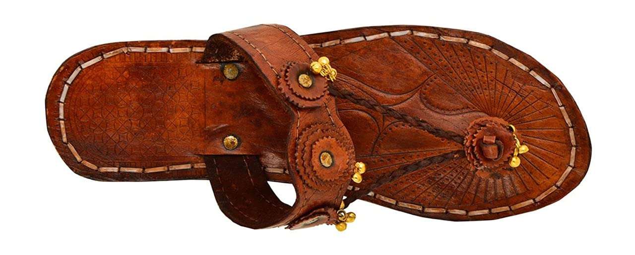 AMPEREUS Women's Brown Kolhapuris - 6 UK 2