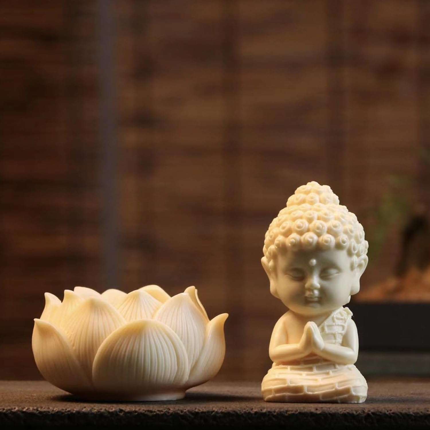 Ekhasa Nostrae Buddha with Lotus Show Pieces for Home Decor Living Room Decor Items | Cute Showpieces Gift Item for Decoration | Serene Center Table Tv Showcase Office Interior Statue Figurines 6