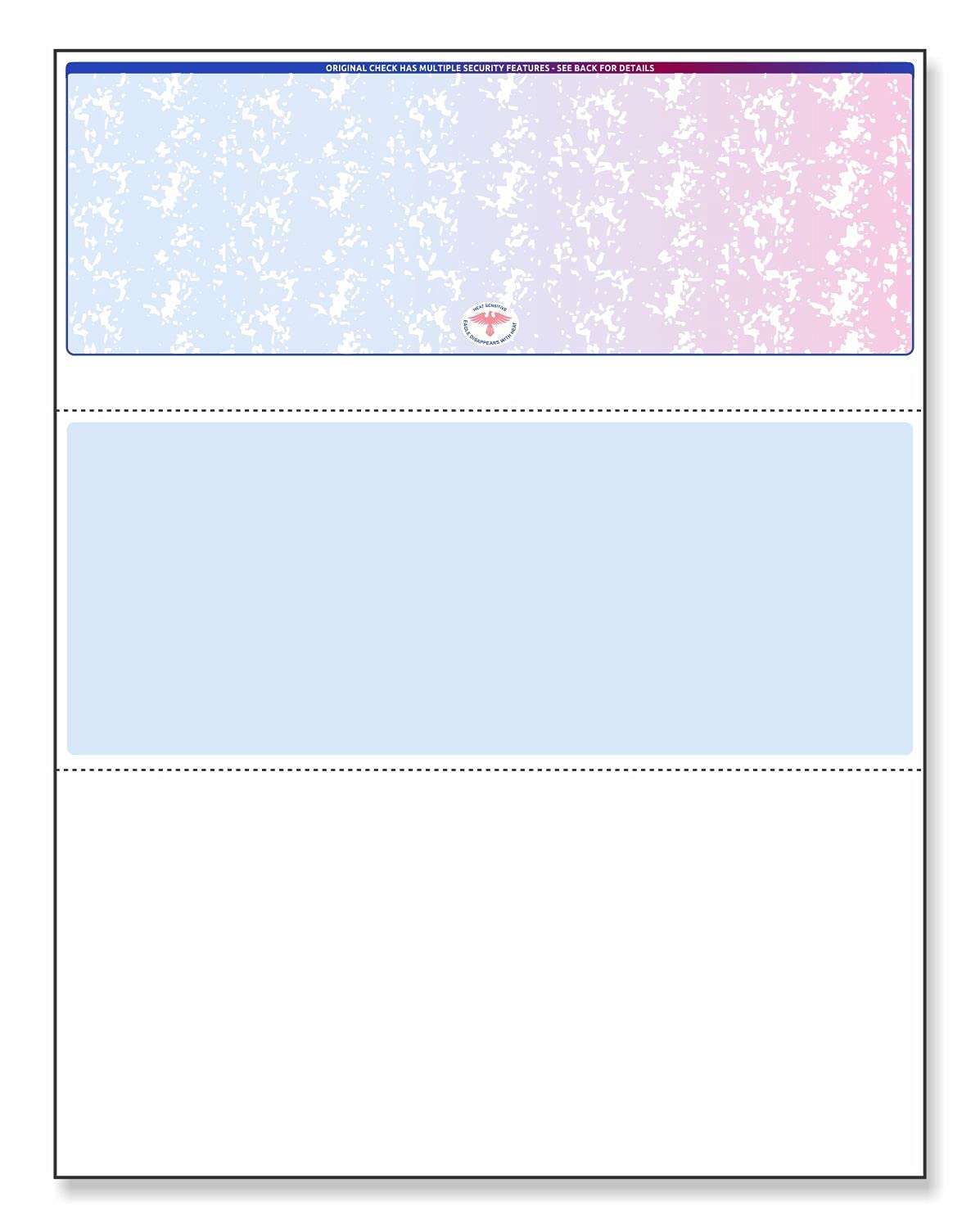 NextDayLabels - Blank Laser/Ink Jet Prismatic Red/Blue Laser Check Stock - Check On The Top, for Versacheck, Quick-Books, and Other Check Writing Software (500 Per Pack) 1