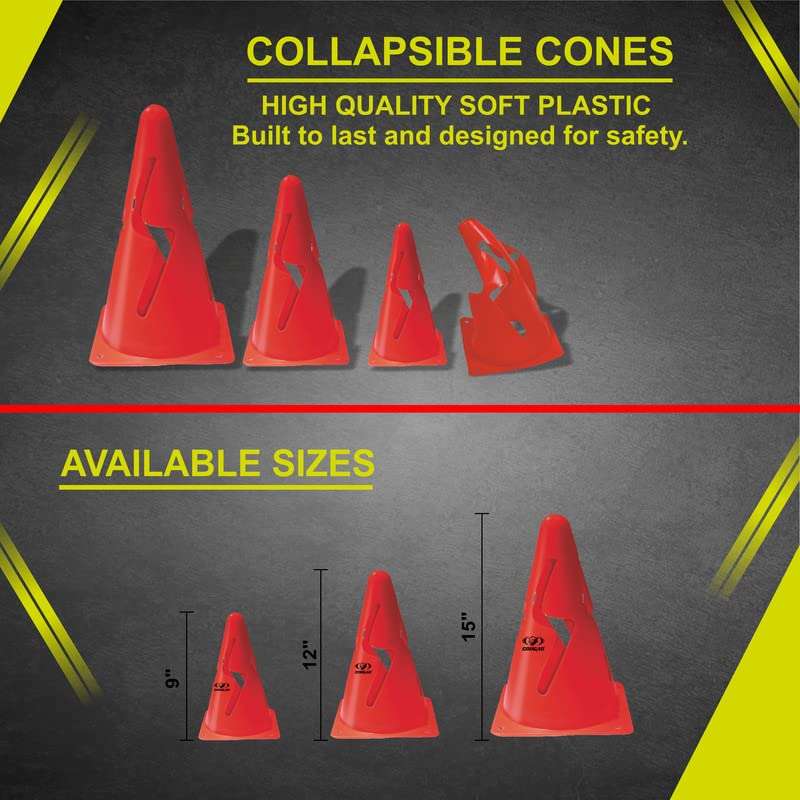 COUGAR Cone Marker, Cone Marker Set, Collapsible Cone Markers with Holes, Agility Cones, 9 Inch Agility Cone Marker Set (Pack of 8) 5