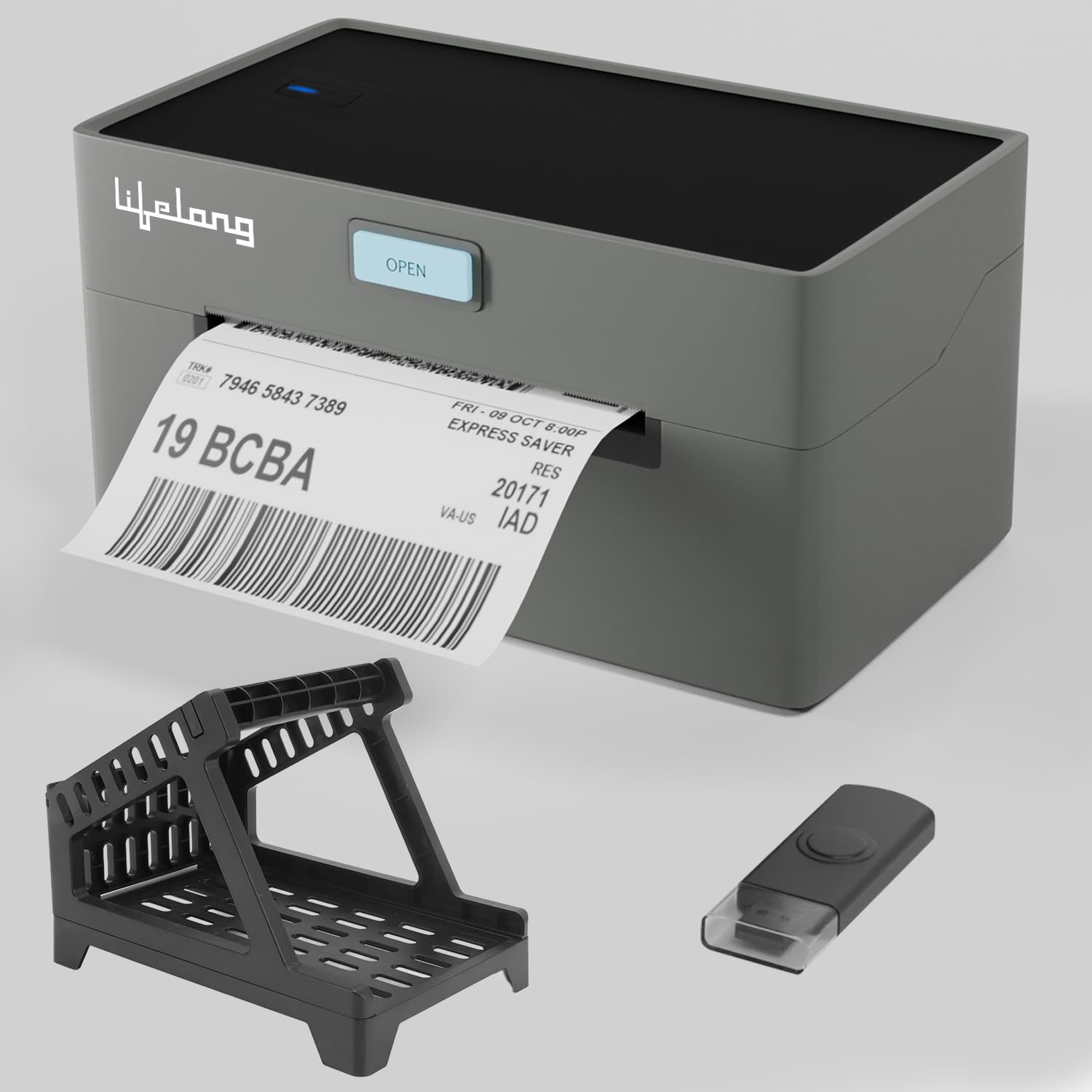 Lifelong USB Direct Thermal Label Printer | 4x6 Black and White Shipping Barcode & Sticker Printer | Adjustable Paper Size | 203 DPI & 160 mm/s | Windows & Mac | Pen Drive | 1 Yr Manufacturer Warranty