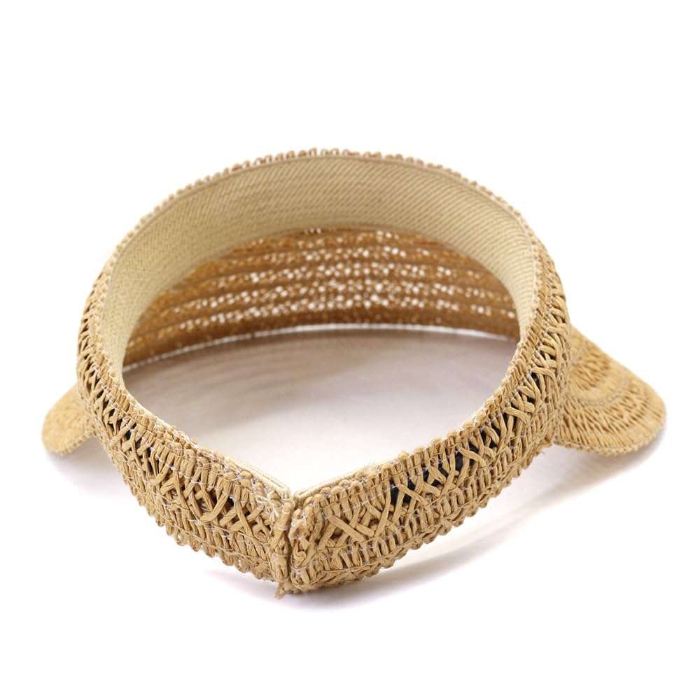 Empty Top Straw Sun Hat for Womens Summer Visor for Women Wide Brim Beach Sun Hat and Caps Black 5