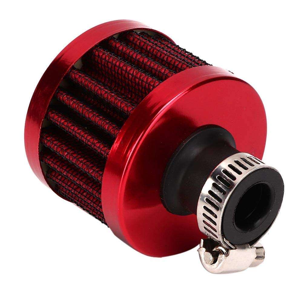 Kuuleyn Air Intake Breather, 13mm/0.5in Mini Air Intake Filter Vent Crankcase Breather Universal Car Accessory For Car and Motorcycle(Red)