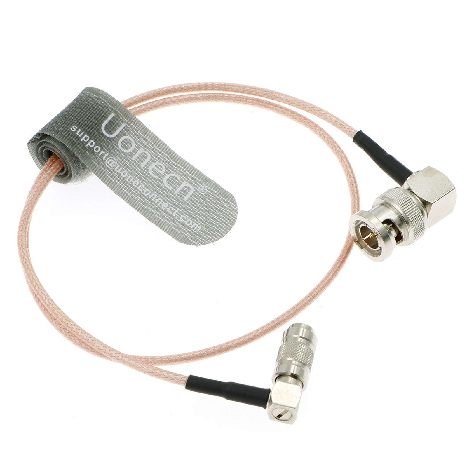 Uonecn RG179 Right Angle BNC to Right Angle DIN 1.0/2.3 mini BNC 75ohm Coaxial Cable Video Cable for Blackmagic HyperDeck Shuttle 50cm 1