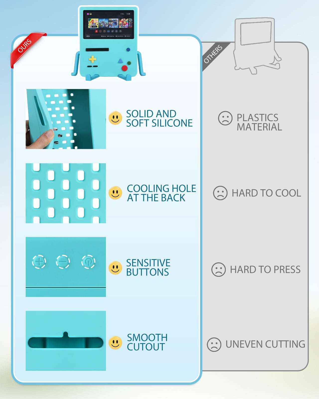 Miss Adola Stand for Switch OLED Accessories Cartoon Cute Soft Silicone Portable Dock for Nintendo OLED Playstand Games Room Decor Unique for Game Lover Teen Girls Boys Kids 5