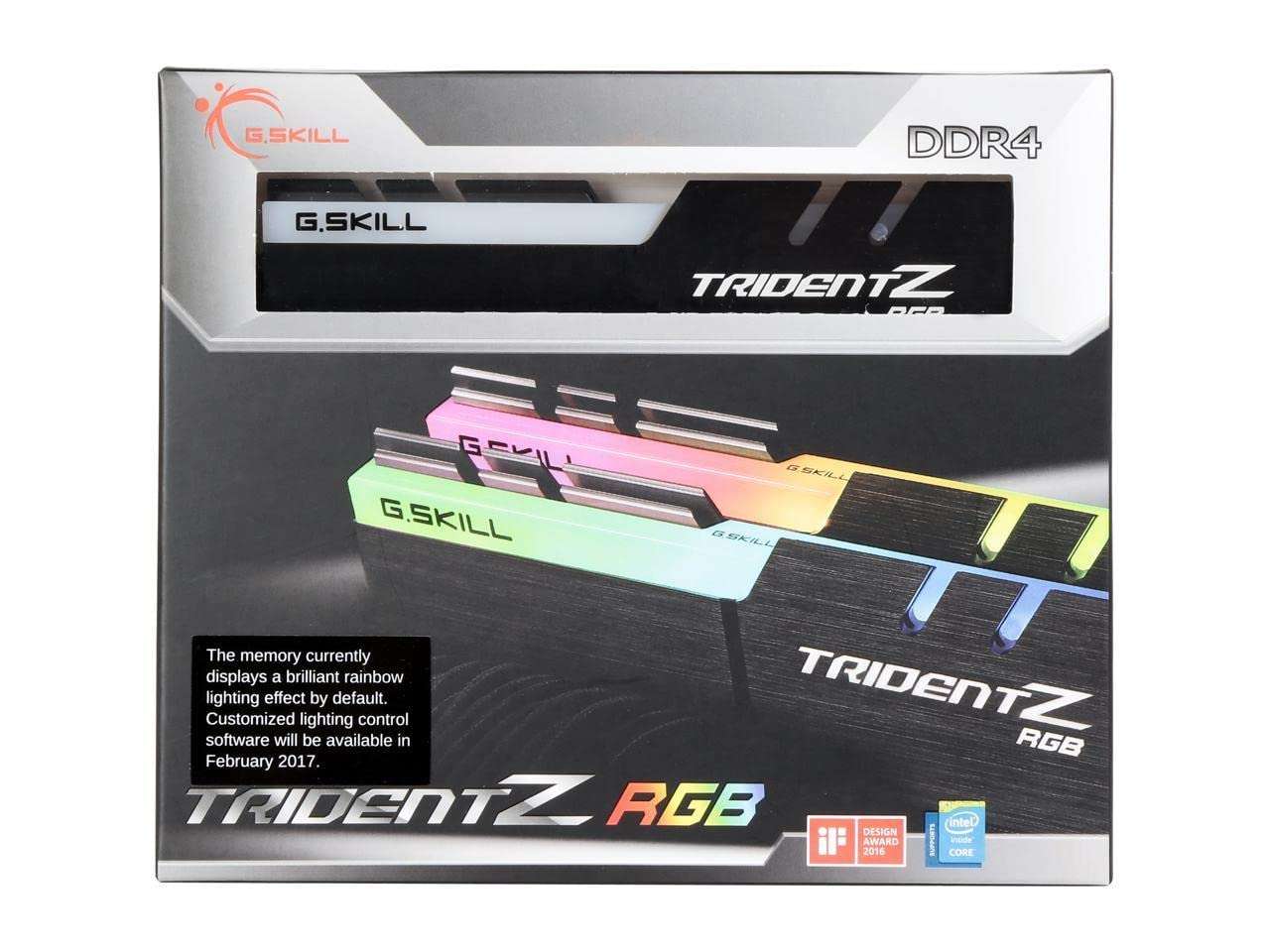 G.SKILL Trident Z RGB Series (Intel XMP) DDR4 RAM 16GB (2x8GB) 3200MT/s CL14-14-14-34 1.35V Desktop Computer Memory UDIMM (F4-3200C14D-16GTZR) 5
