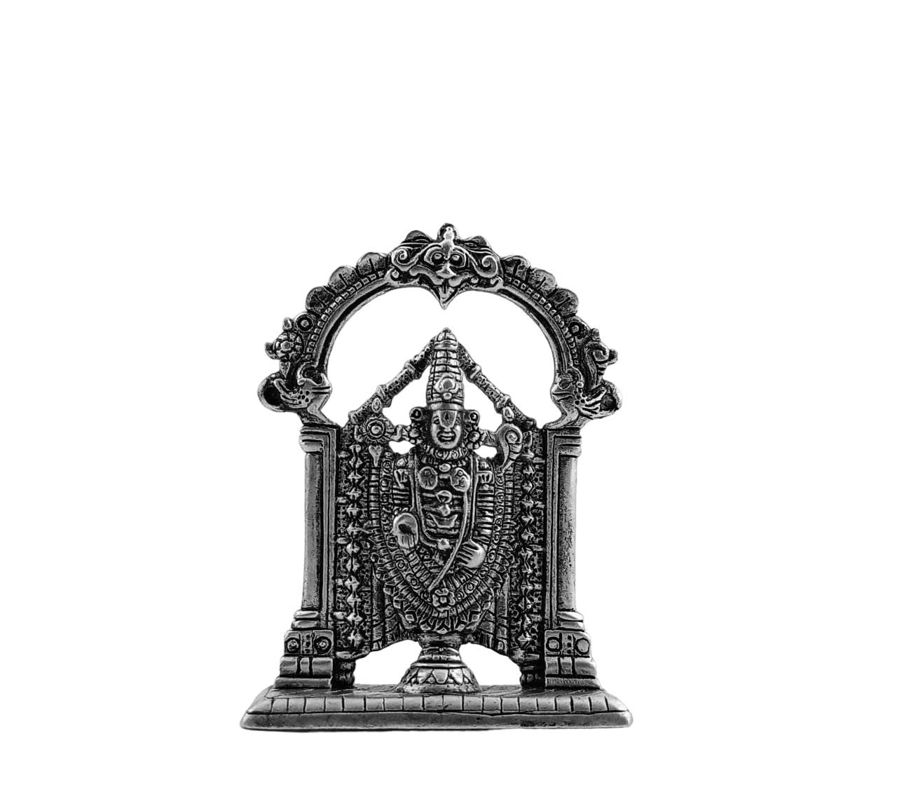 Silverspot Jewel 999 oxidized Silver Shri Tirupati Balaji/Lord Venkateshwara Murti for Pooja/Car Stand/Gift Item for Ospicious occassions/Car dashboard 1