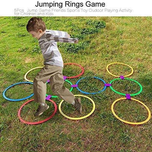 Lantro JS Good Flexibility Eco-Friendly Lightweight Jumping Rings Game, Hopscotch Rings Game Set, Boys Play for Indoor Use Outdoor Use Girls Play 1