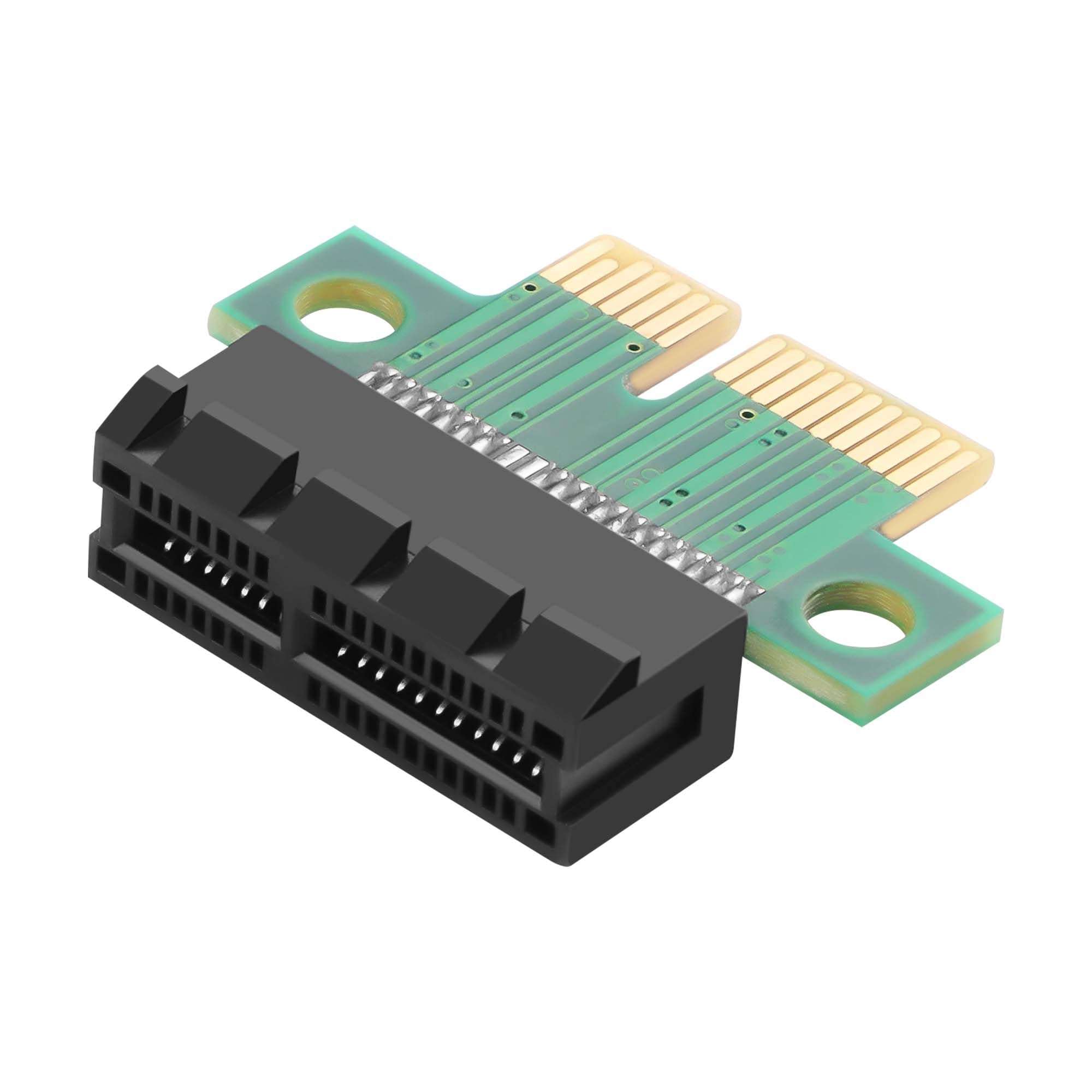 CERRXIAN PCI-E Adapter Card PCI-E X1 Male to Female Interface Extender Protection Card,PCI-E Express 1X Slot Extension Riser Card for 1U Height Computer Server PCIe Socket Adapter (PCI-E X1) 1