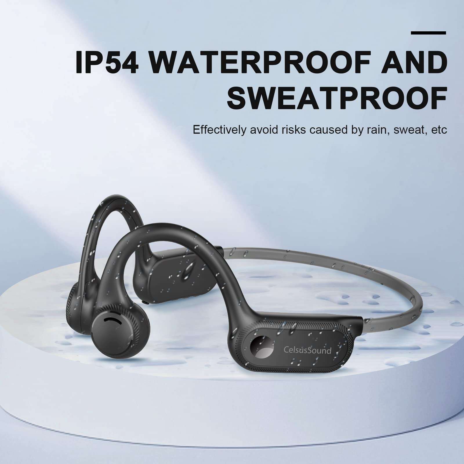 Bone Conduction Headphones, Open Ear Headphones Wireless, Bone Conduction Bluetooth 5.2 Headset with Mic, 6D Stereo Sound, 10Hrs Playtime for Sports, Running, Cycling, Gym（Green） 6