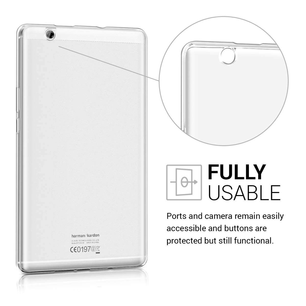 kwmobile Case Compatible with Huawei MediaPad M3 8.4 Case - Soft TPU Back Protector Cover for Tablet - Transparent 4