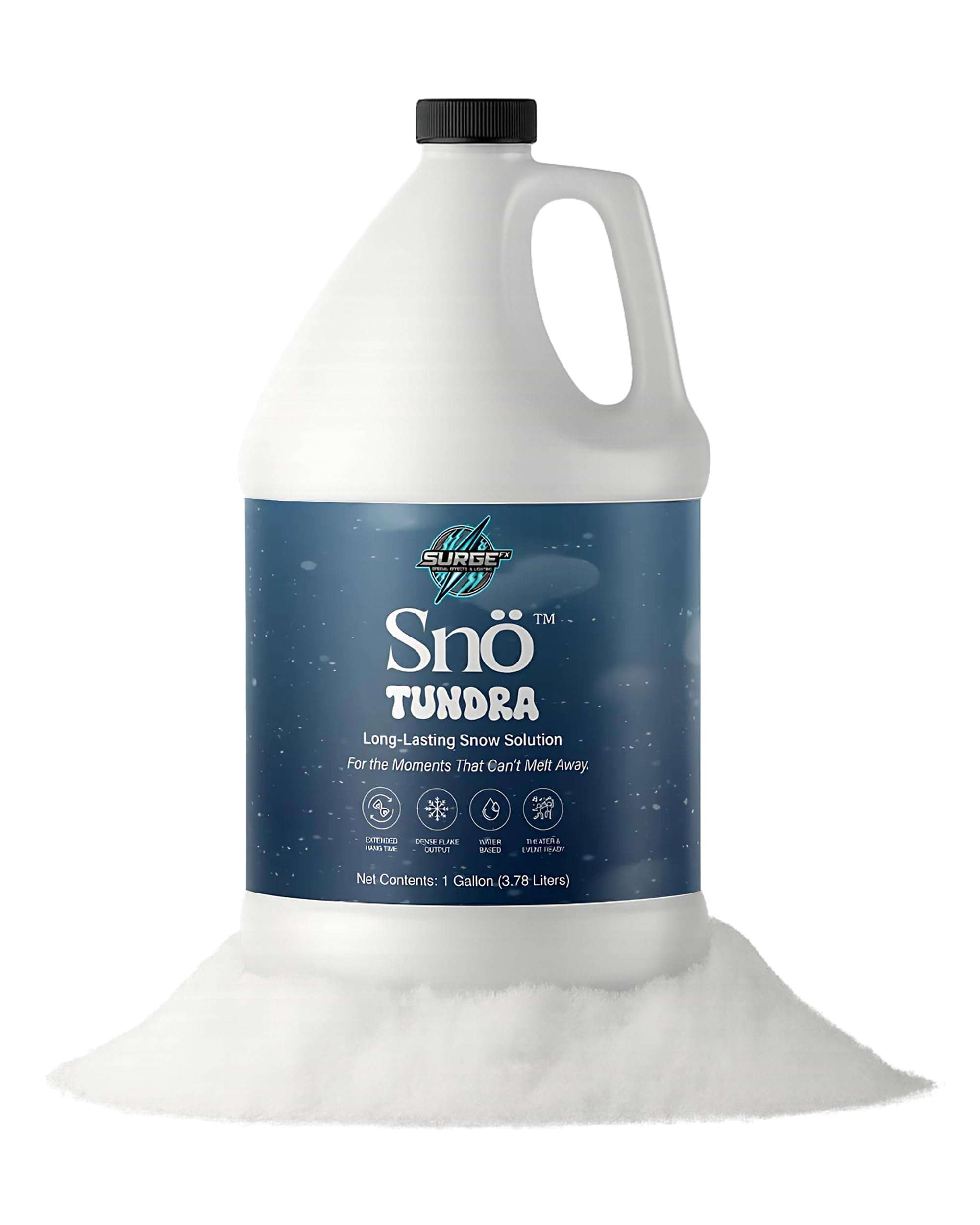SurgeFX SNO Tundra Snow Machine Fluid – Long-Lasting Snow Solution, Water-Based Snow Juice & Liquid for Snow Machines, Indoor & Outdoor Artificial Snow Effect, 1 Gallon 1