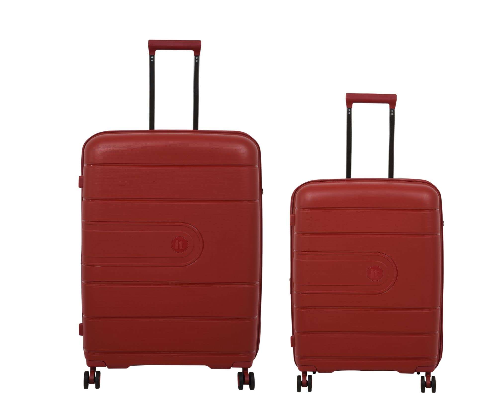 it luggage Eco-Tough| Polypropylene| Bio Degradable| Hardsided Fashion Luggage Suitcase |Expandable| 8 Wheel Trolley |15-2899ECO-08 |Large |Small Red |LS 1
